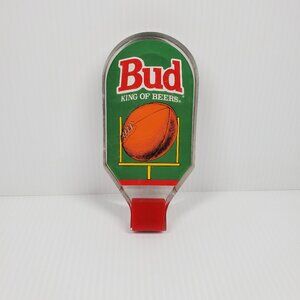 VINTAGE Budweiser "Bud King Of Beers" Football Bud Bowl Acrylic 6.5" Tap Handle